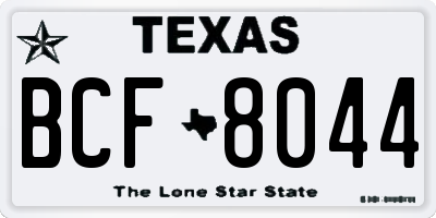 TX license plate BCF8044