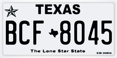 TX license plate BCF8045