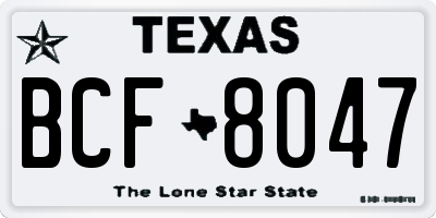 TX license plate BCF8047