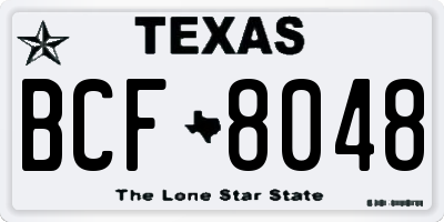 TX license plate BCF8048