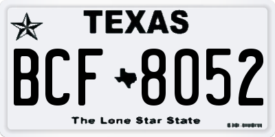 TX license plate BCF8052