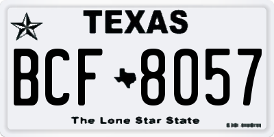 TX license plate BCF8057