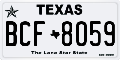 TX license plate BCF8059