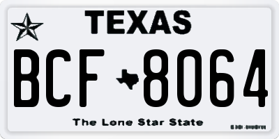 TX license plate BCF8064