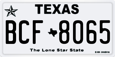 TX license plate BCF8065