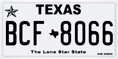 TX license plate BCF8066