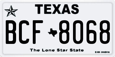 TX license plate BCF8068