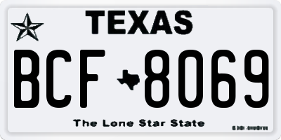 TX license plate BCF8069
