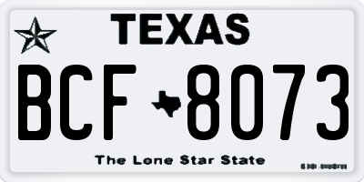 TX license plate BCF8073