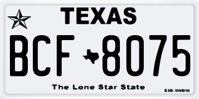 TX license plate BCF8075