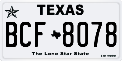 TX license plate BCF8078