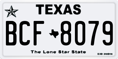 TX license plate BCF8079