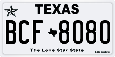TX license plate BCF8080