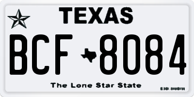 TX license plate BCF8084