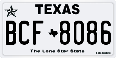 TX license plate BCF8086