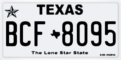 TX license plate BCF8095