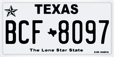 TX license plate BCF8097