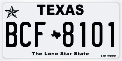 TX license plate BCF8101