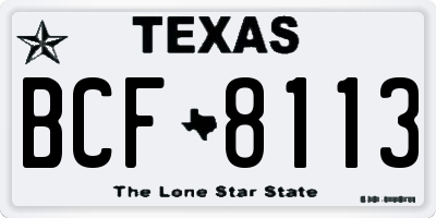 TX license plate BCF8113