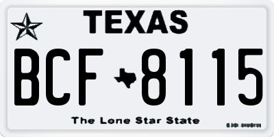 TX license plate BCF8115