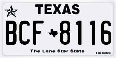 TX license plate BCF8116