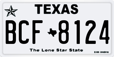 TX license plate BCF8124