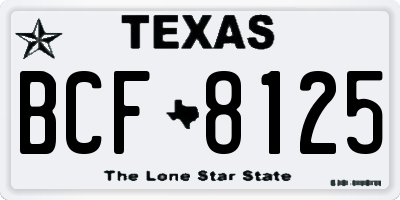 TX license plate BCF8125