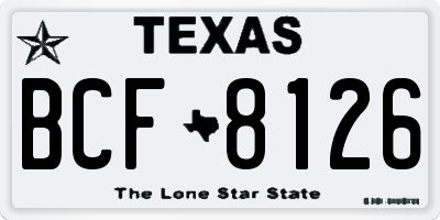 TX license plate BCF8126