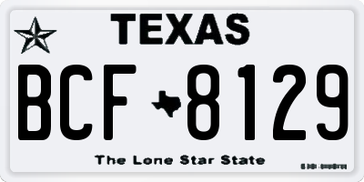 TX license plate BCF8129