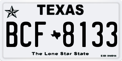 TX license plate BCF8133