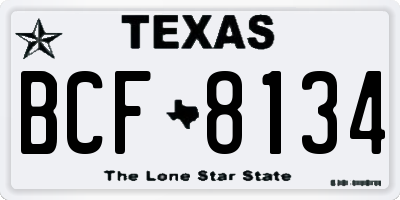 TX license plate BCF8134
