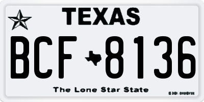 TX license plate BCF8136