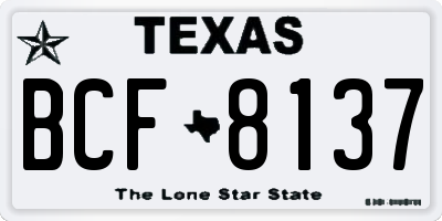 TX license plate BCF8137