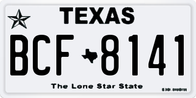 TX license plate BCF8141