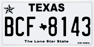 TX license plate BCF8143