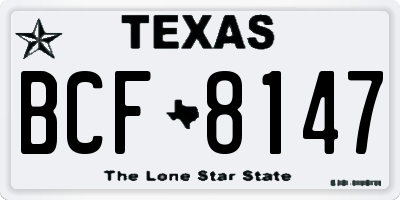 TX license plate BCF8147