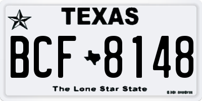 TX license plate BCF8148