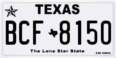 TX license plate BCF8150