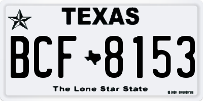 TX license plate BCF8153