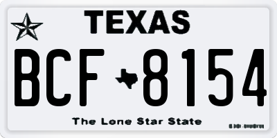 TX license plate BCF8154