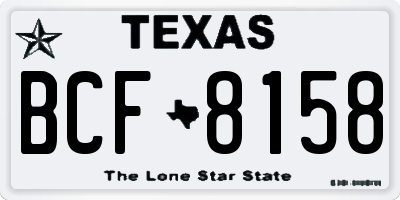 TX license plate BCF8158