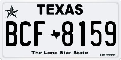 TX license plate BCF8159