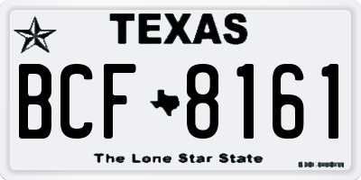 TX license plate BCF8161