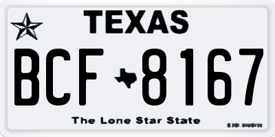 TX license plate BCF8167