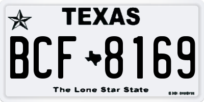 TX license plate BCF8169