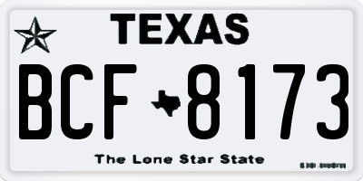 TX license plate BCF8173
