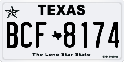TX license plate BCF8174