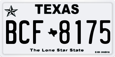 TX license plate BCF8175