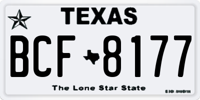 TX license plate BCF8177