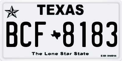 TX license plate BCF8183